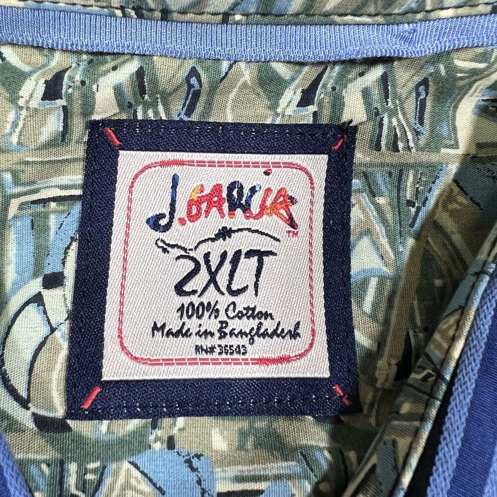 Jerry J. Garcia Black Blue Purple Striped Button Down Shirt Men's 2XLT - NEW! - Picture 9 of 10